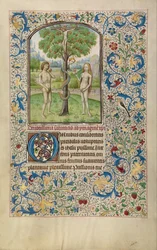 Adam und Eva essen die verbotene Frucht